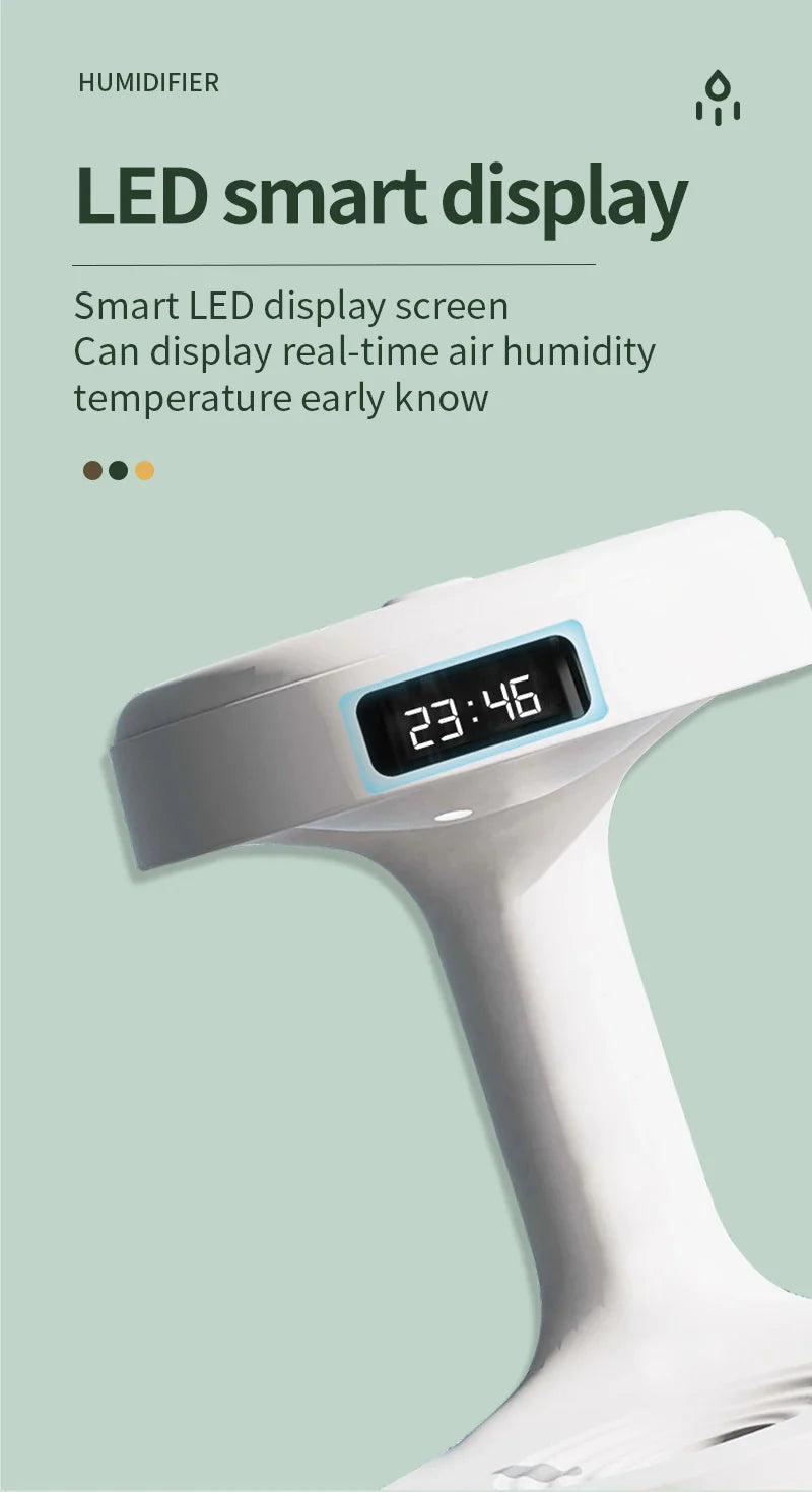 LED Anti-Gravity Droplet Humidifier for Relaxation