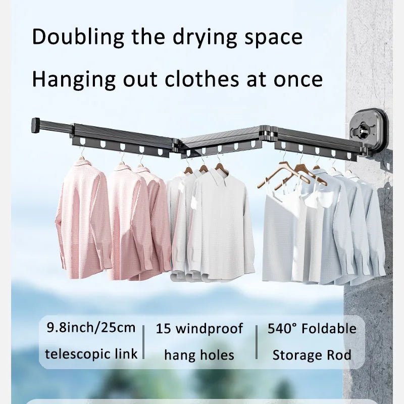 Compact Foldable Wall Drying Rack for Clothes