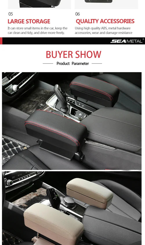 Adjustable Car Armrest with Storage