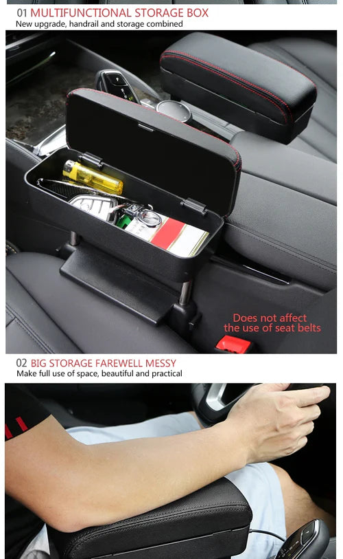 Adjustable Car Armrest with Storage