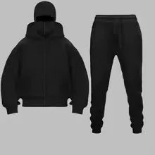 Polar Mask Hoodie, Full Zip Hoodie with Face Mask Men's Fashion