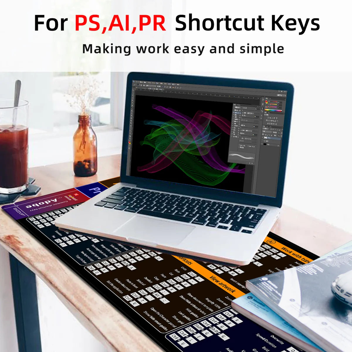 Durable Shortcut Keys Mouse Pad for Desktops