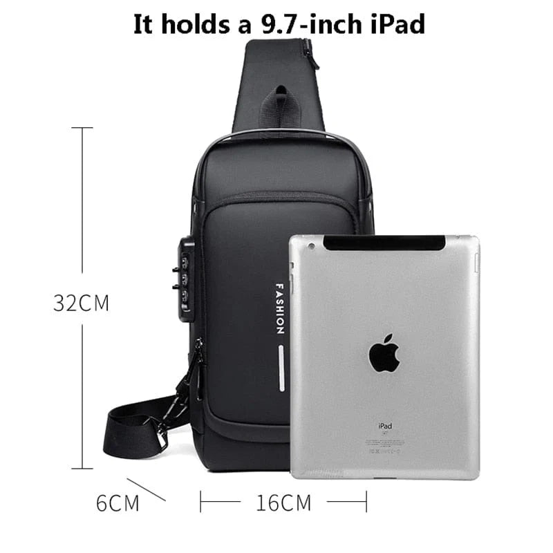Anti-Theft USB Charging Crossbody Sling Bag