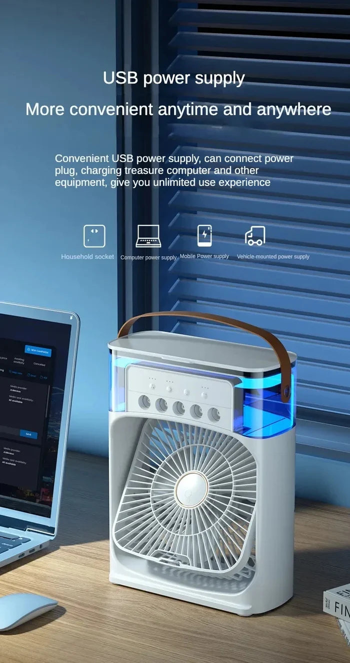 Quiet AirMist Pro Desktop Humidifier Fan Cooler