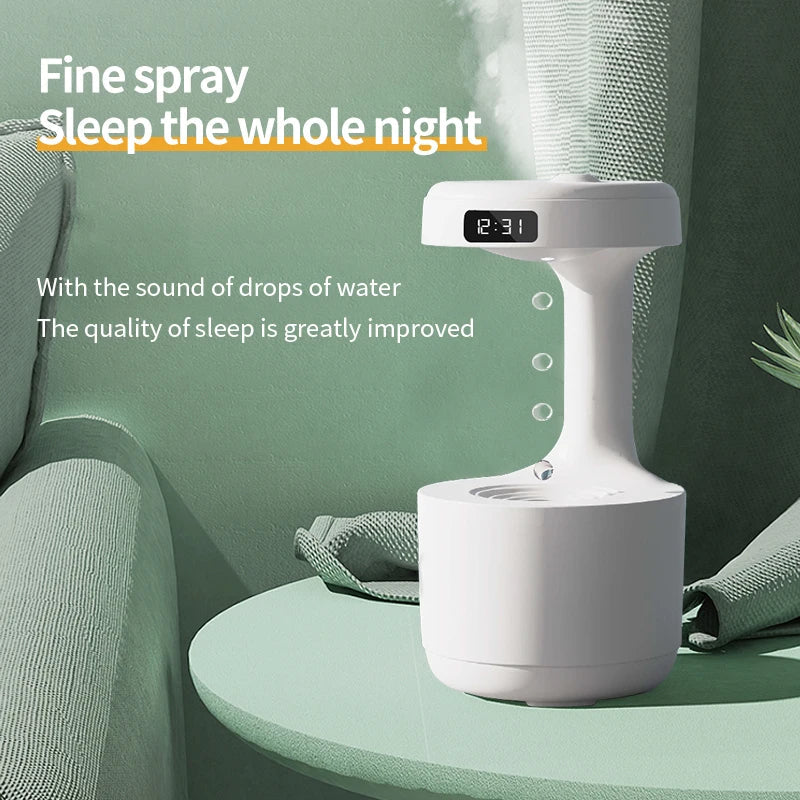 LED Anti-Gravity Droplet Humidifier for Relaxation