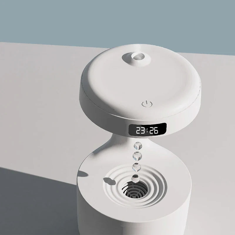 LED Anti-Gravity Droplet Humidifier for Relaxation