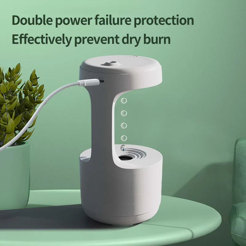 LED Anti-Gravity Droplet Humidifier for Relaxation