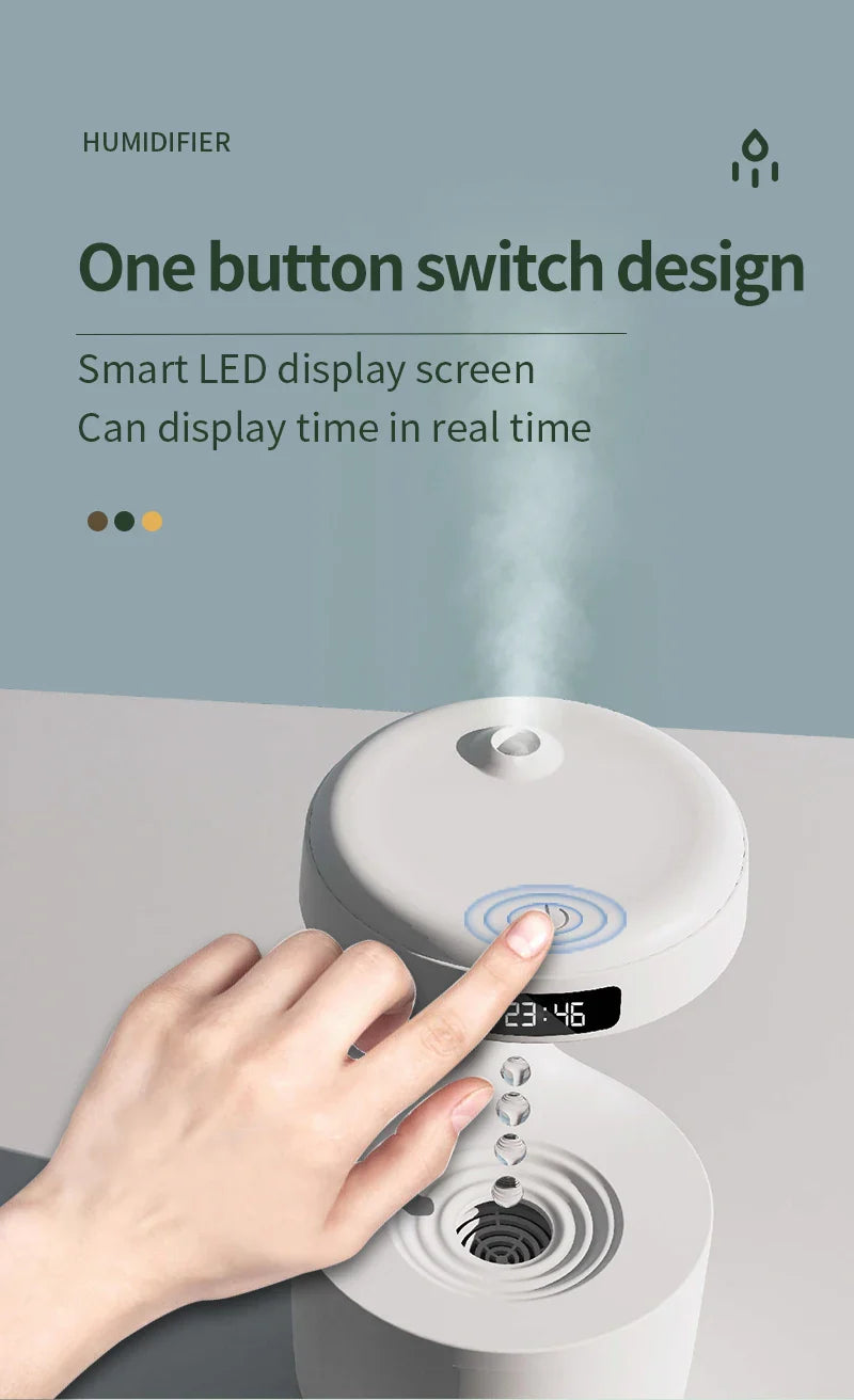 LED Anti-Gravity Droplet Humidifier for Relaxation