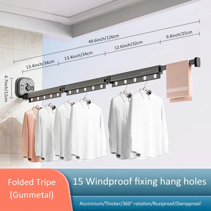 Compact Foldable Wall Drying Rack for Clothes