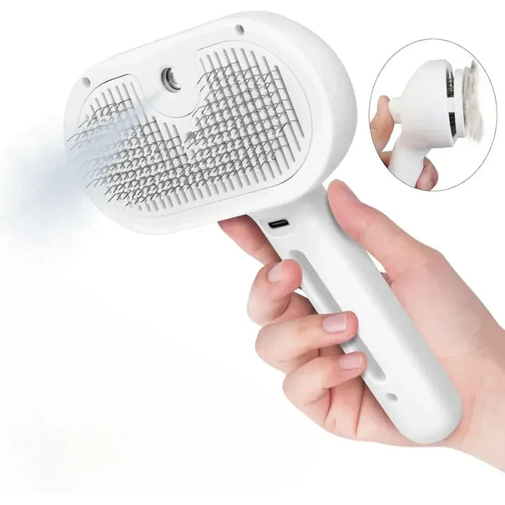 Electric Rechargeable Steam Pet Brush for Dogs