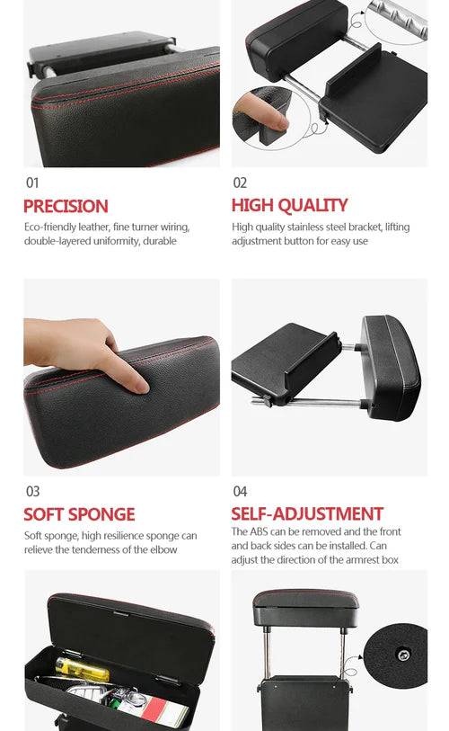 Adjustable Car Armrest with Storage