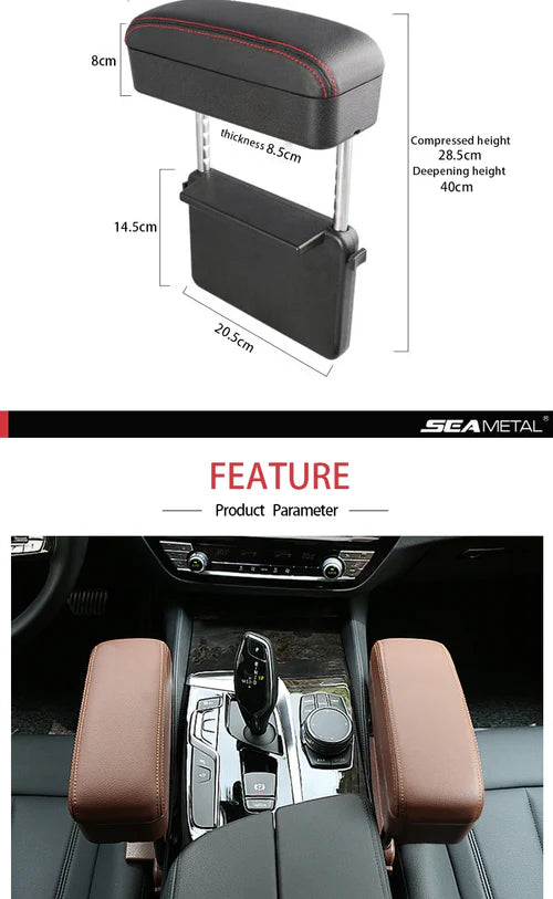 Adjustable Car Armrest with Storage