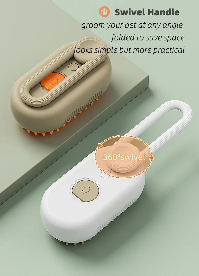 4-in-1 Pet Steam Brush for Grooming Hair Removal