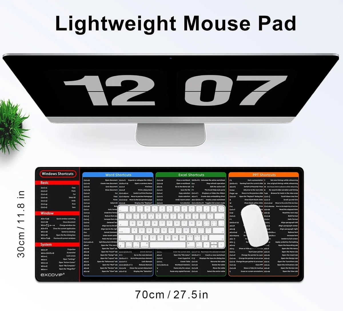 Durable Shortcut Keys Mouse Pad for Desktops