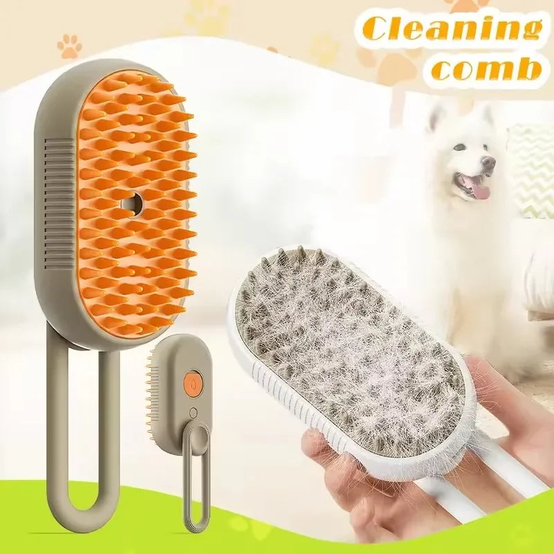 4-in-1 Pet Steam Brush for Grooming Hair Removal