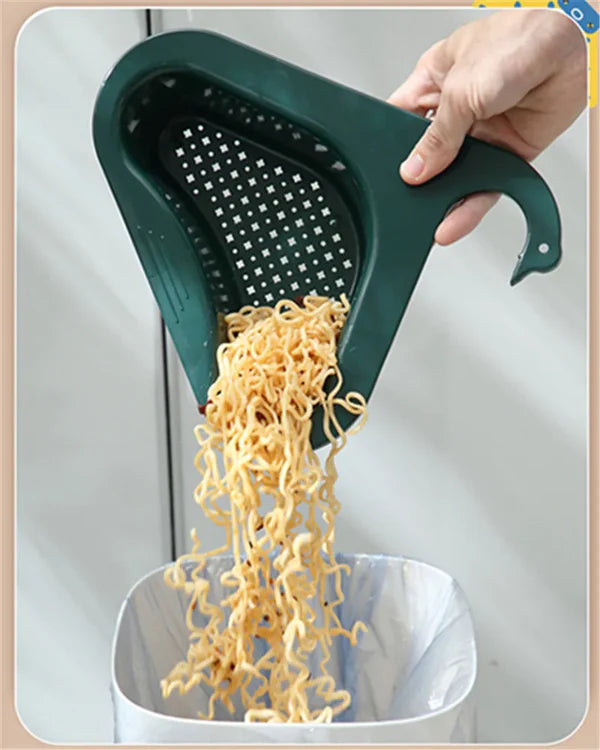 SwanShaped Sink Drain Basket - Multifunctional Kitchen Strainer & Organizer